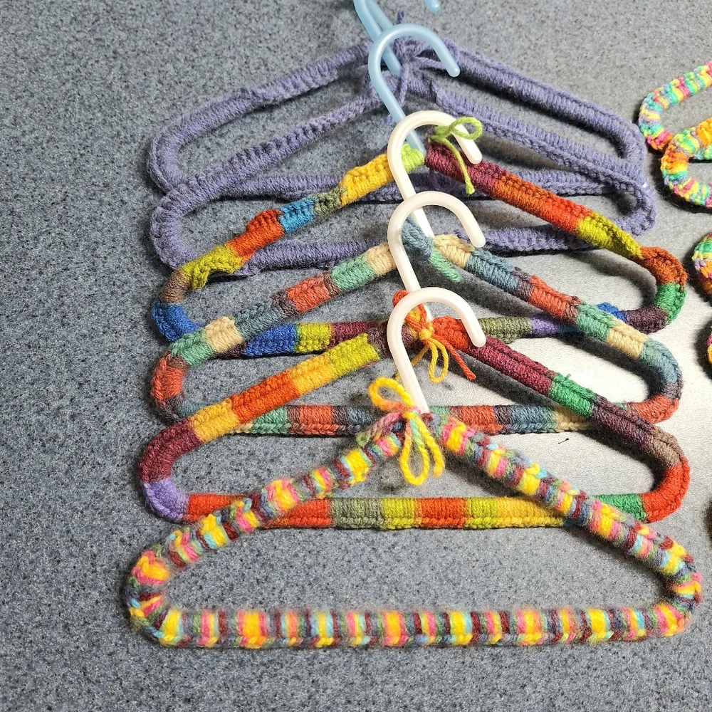 Handmade, Knitted Children's Hanger Bundle Of 12